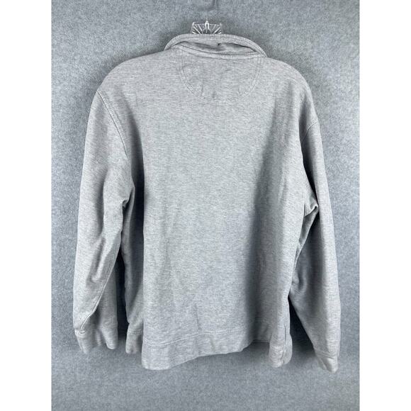 IZOD Saltwater Relaxed Men's LS Quarter Zip Pullover Gray High Neck Size XL - Picture 6 of 9